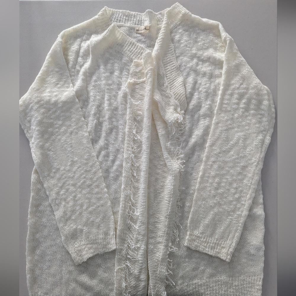 White cardigan